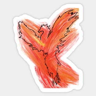 Abstract Dry brush phoenix Sticker